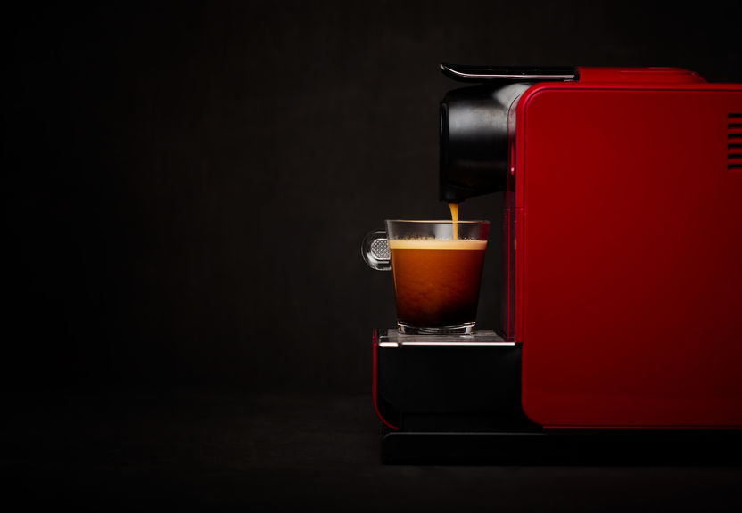 Machine à café compatible nespresso rouge