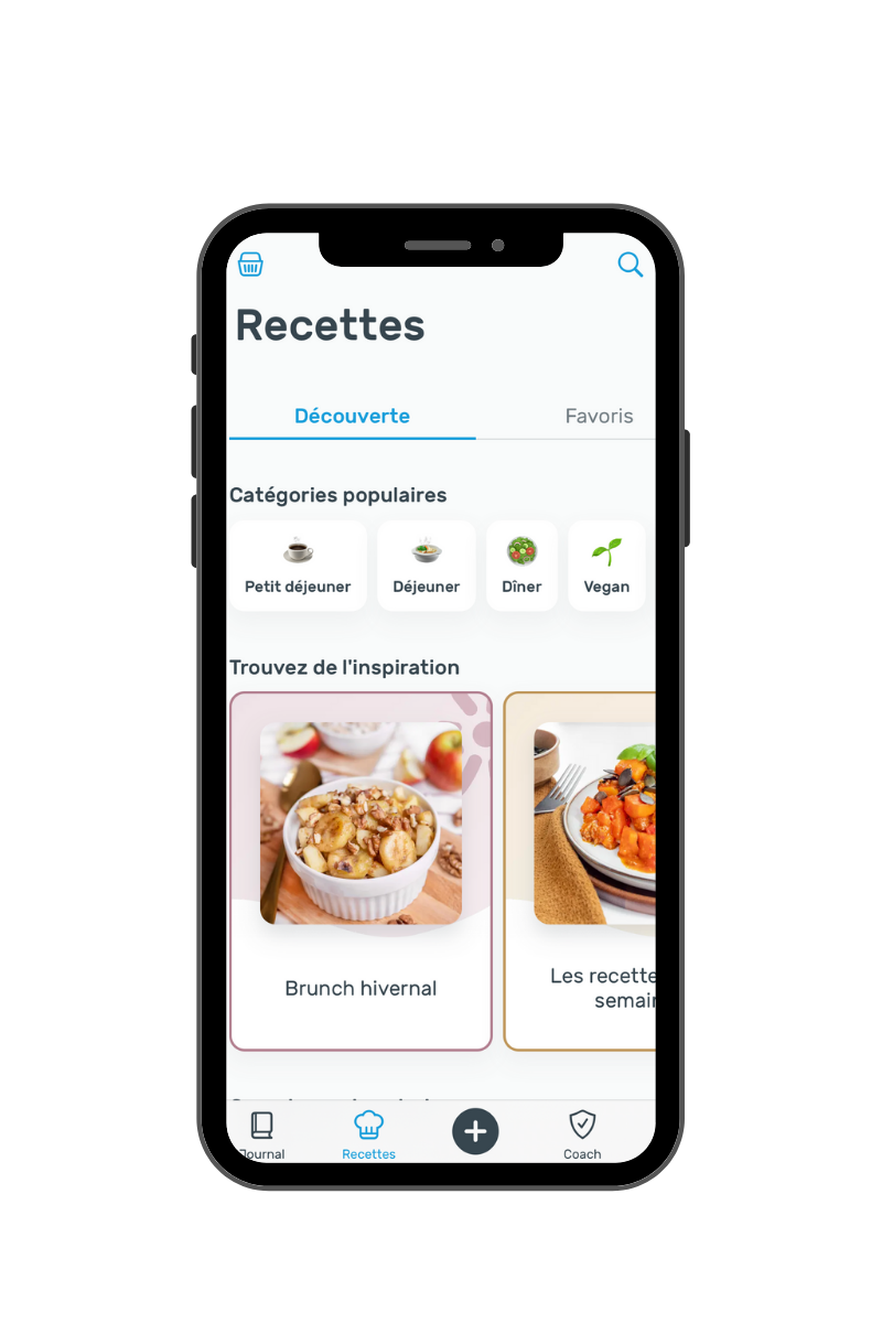 Avis application Yazio : Smartphone avec choix de recettes de cuisine YAZIO